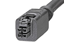 Nano-Fit-to-Nano-Fit Off-the-Shelf (OTS) Overmolded Cable Assembly, Dual Row, Matte Tin (Sn) Plating, 5.0m Length, 4 Circuits, Black