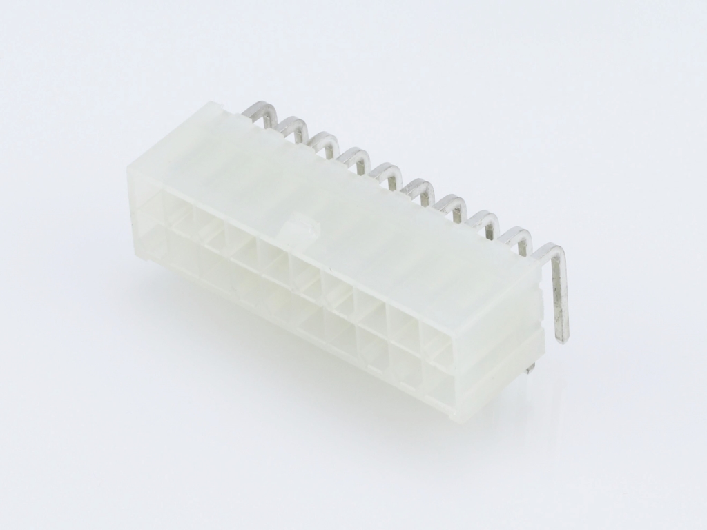 4.20mm Pitch Mini-Fit Header, Dual Row, Right-Angle, 20 Circuits, PA Polyamide (Nylon) 6/6 94V-2, White