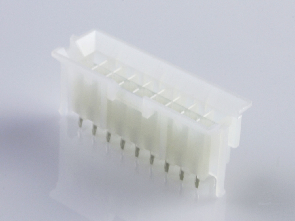 Mini-Fit BMI Header, 4.20mm Pitch, Dual Row, Vertical, with Snap-in Plastic Peg PCB Lock, 18 Circuits, Nylon 6/6 UL 94V-2, Tin (Sn) Plating, without Drain Holes