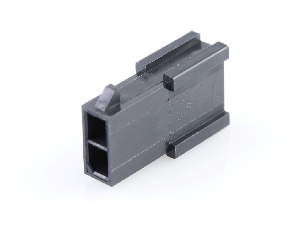 Micro-Fit 3.0 Plug Housing, Dual Row, 2 Circuits, UL 94V-2, Glow-Wire Capable, Black
