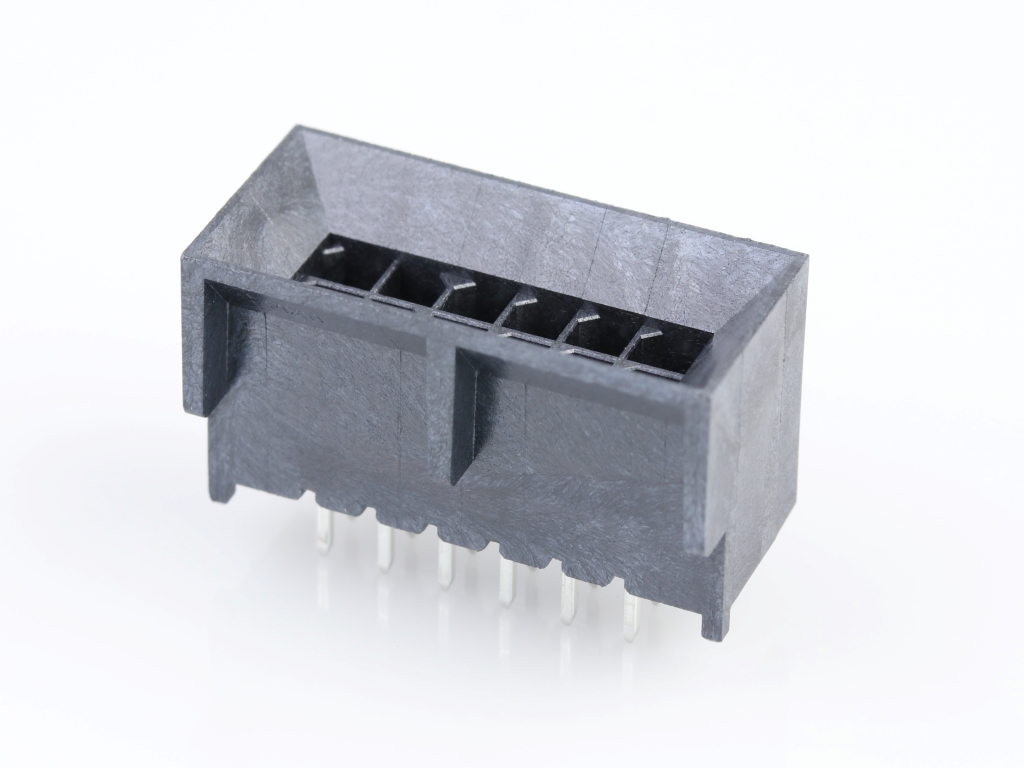 Micro-Fit BMI Header, Surface Mount Compatible, Dual Row, Vertical, with PCB Polarizing Peg, 12 Circuits, 2.54µm Matte Tin (Sn) Plating, Straight Tails