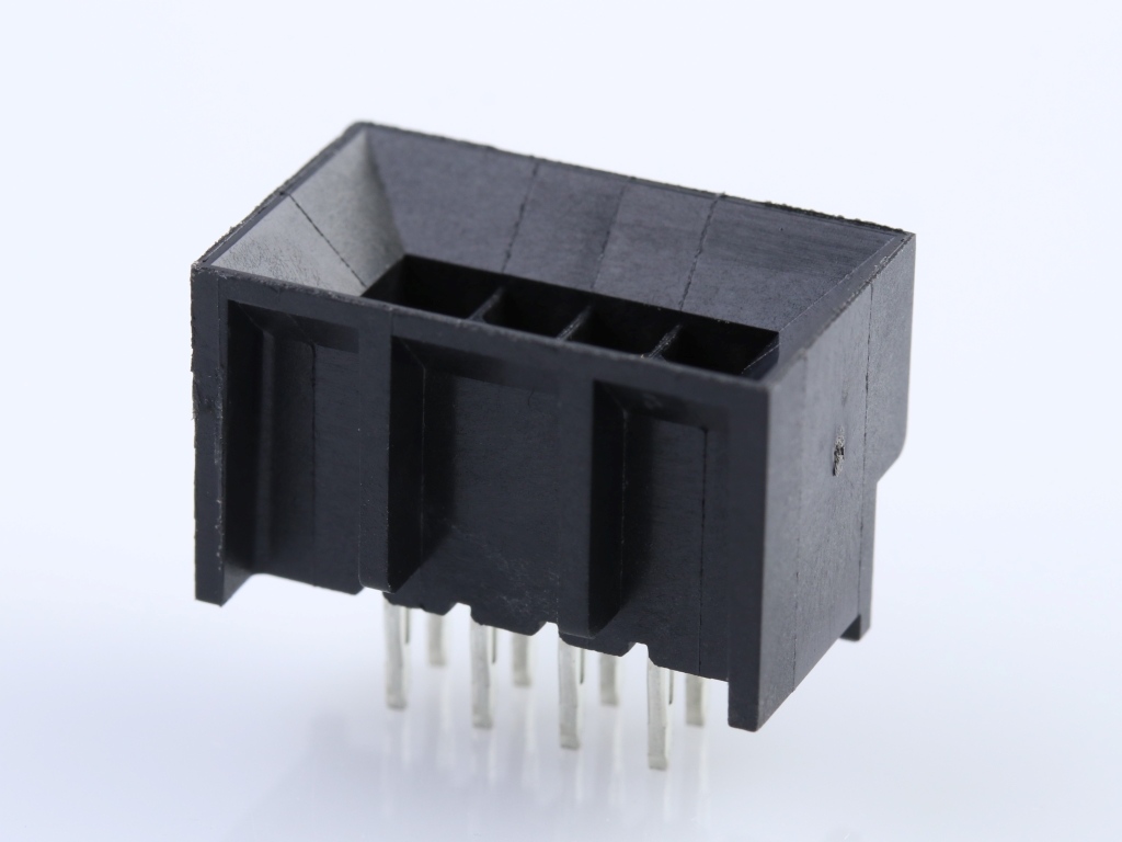 Micro-Fit BMI CPI Compliant Pin Header, Blind Mate Interface, Dual Row, Vertical, 8 Circuits, PA Polyamide Nylon 4/6, UL 94V-0, 0.76µm Gold (Au) Selective Contact Plating, Tin (Sn) Tail Plating
