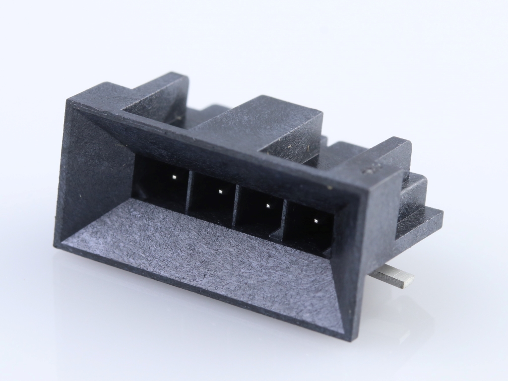 Micro-Fit BMI Header, Surface Mount, Single Row, Right-Angle, with Solder Tab, Tin (Sn) Plating, 4 Circuits, Tape and Reel