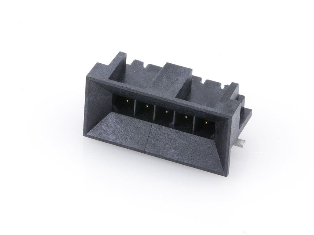 Micro-Fit BMI Header, Surface Mount, Single Row, Right-Angle, with Solder Tab, 0.76µm Gold (Au) Selective Plating, 5 Circuits, Tape and Reel