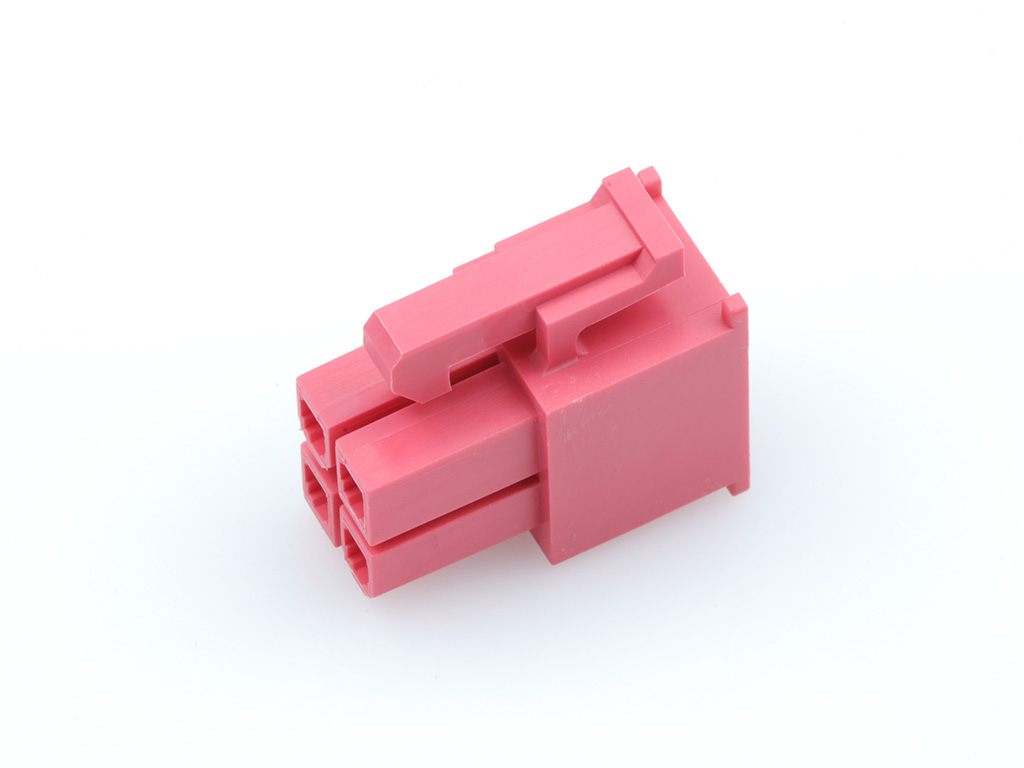 Mini-Fit Versa Color Receptacle Housing, Dual Row, Nylon 6/6 UL 94V-0, 4 Circuits, Glow-Wire Capable, Red