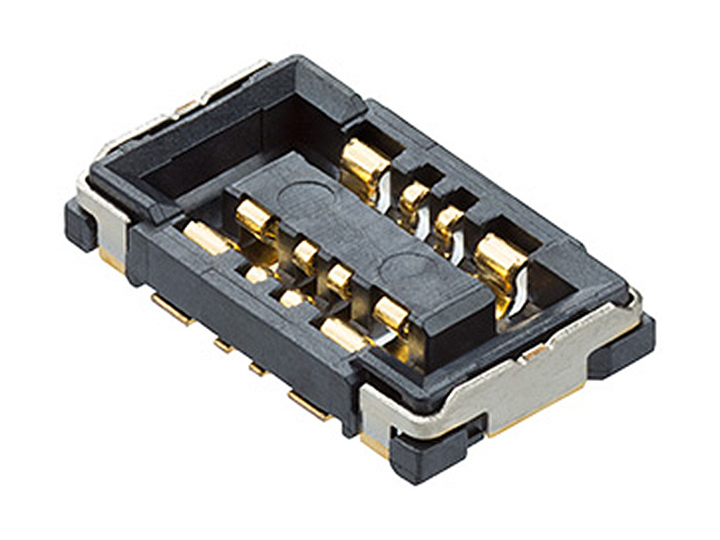 8 (4 + 4 Power) Position Connector Receptacle, Center Strip Contacts Surface Mount Gold