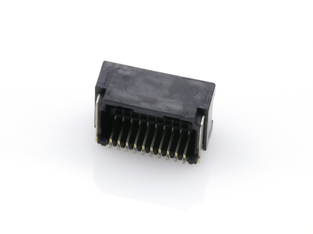 1.25mm Pitch, Micro-Lock Plus PCB Header, Dual Row, Right-Angle, Surface Mount, Tin-Bismuth Plating, Positive Lock, 20 Circuits, Black