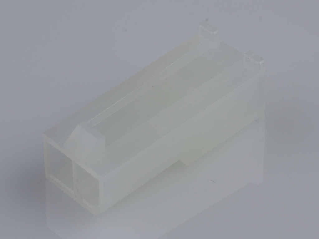 Mini-Fit Jr. Plug Housing, Single Row, 2 Circuits, UL 94V-2, without Panel Mounting Ears, Natural
