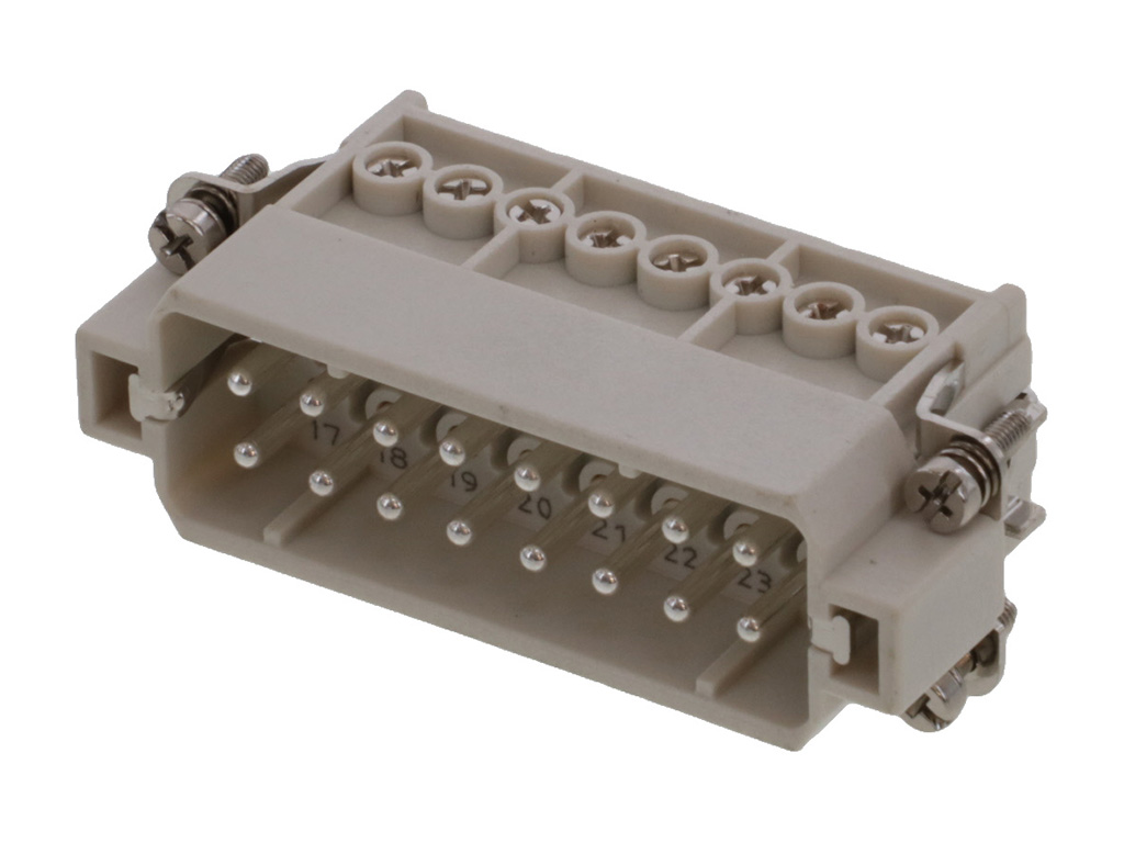 Male Insert Gray 16+Ground Position Screw