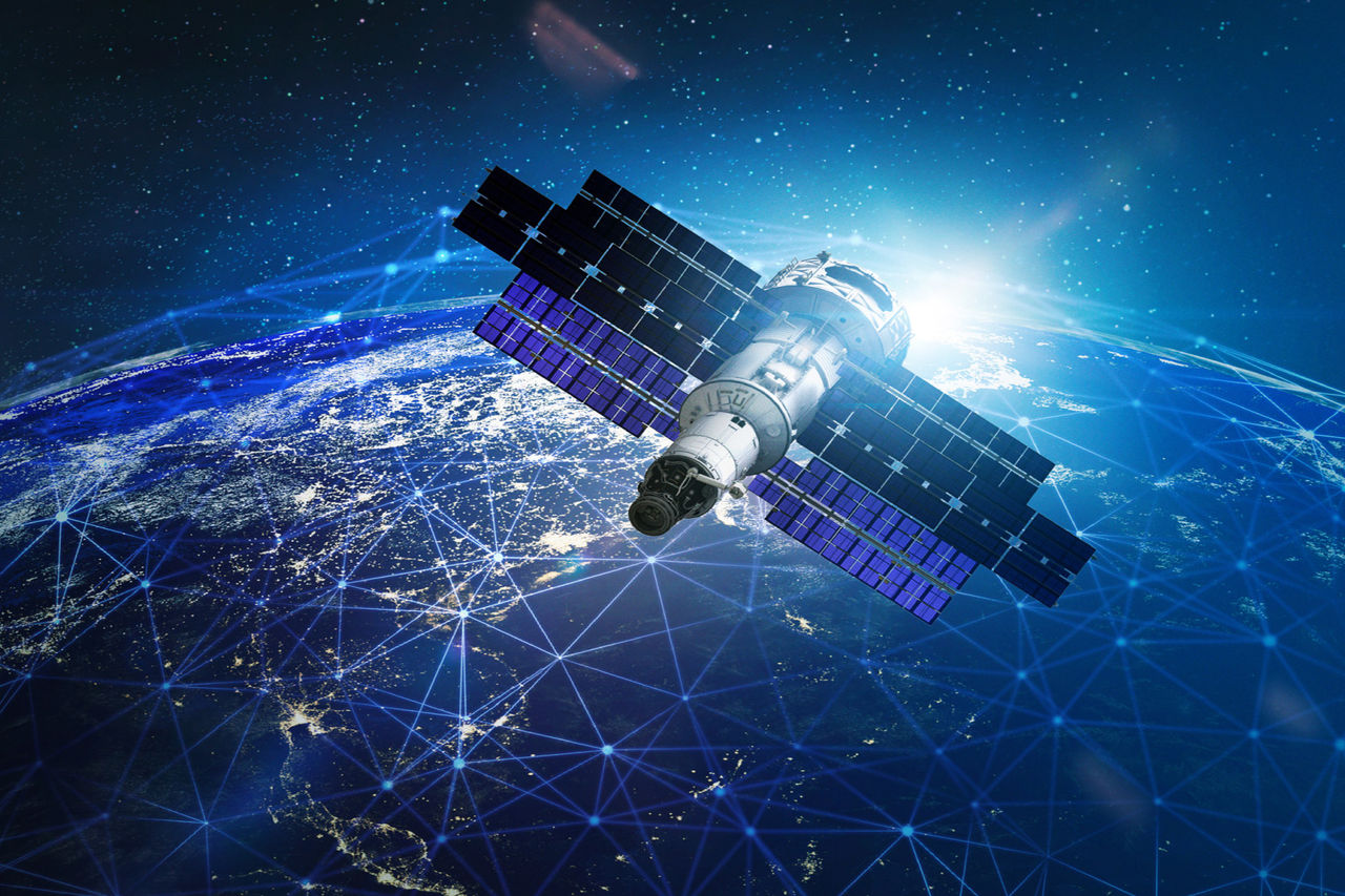 Communication Satellite in Space.