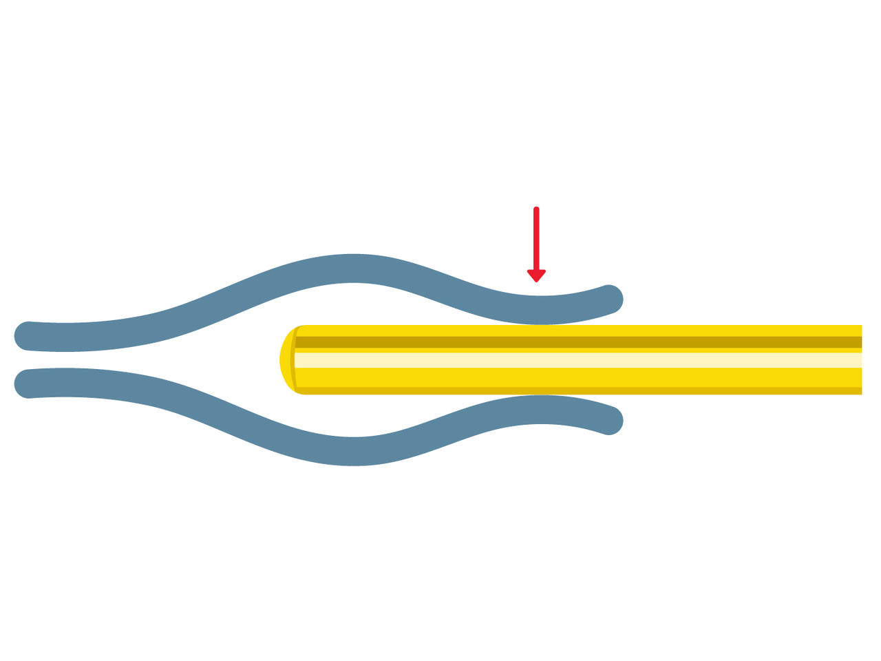 Illustration showing how spring material maintains contact pressure 