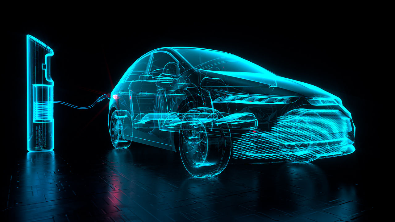 Illustration showing EV charging.