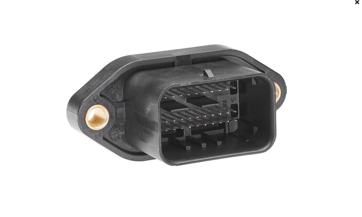 Mini50 sealed panel mount right-angle header.   