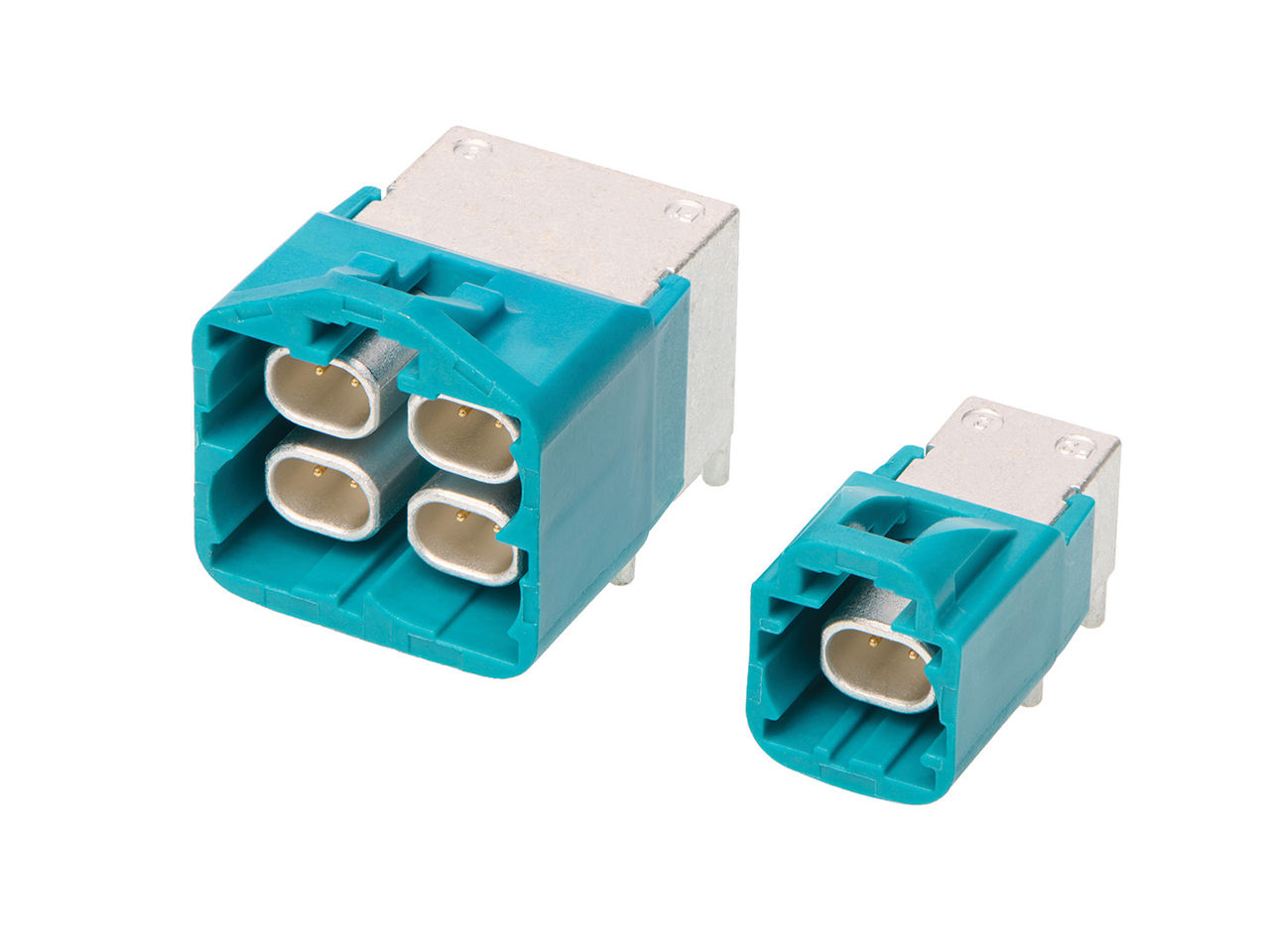 Molex HSAutoLink G Multi-Gigabit Differential Connectors showing single-pair and four-pair right-angle headers.