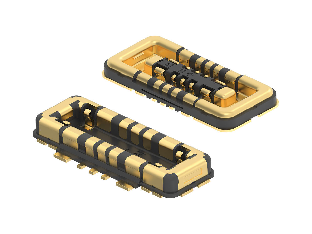 Collage of 5.0 to 10.0A ChargeStack Connectors with mating height of 0.52mm.