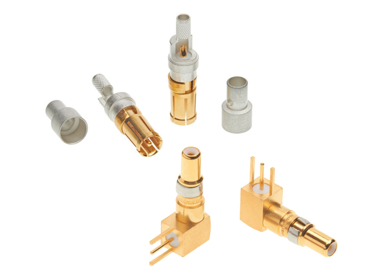 Molex coaxial D-Sub connector contacts.