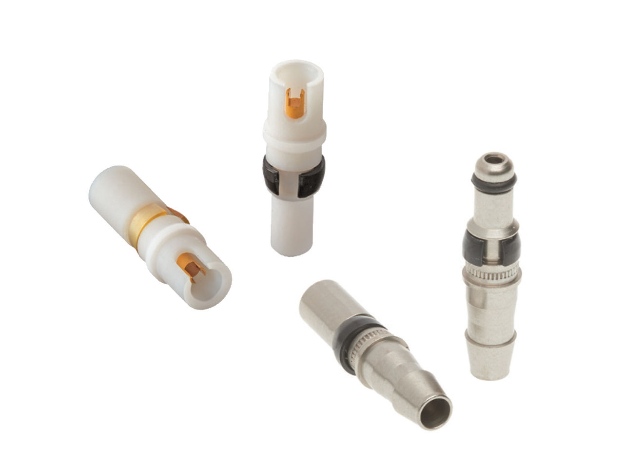 Molex high-voltage and pneumatic D-Sub connector contacts.