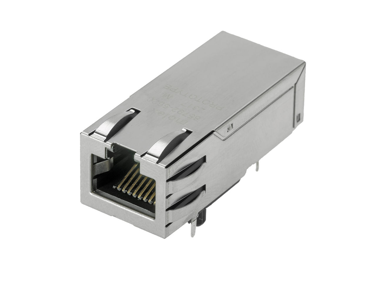 Single-port, gray Magnetic Jack. 