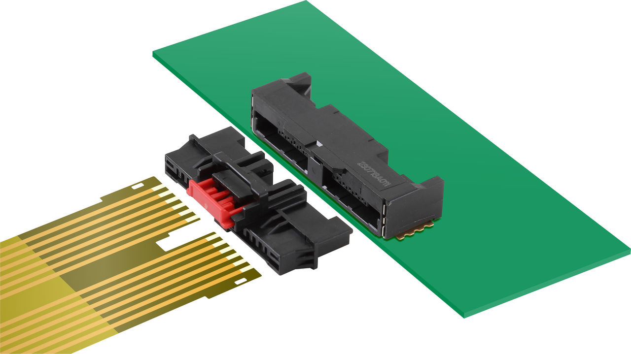 Flexi-Latch+ Connectors with a PCB and FFC 