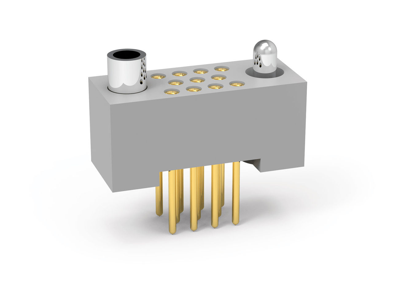 AirBorn R Series MIL-DTL-55302 0.075" three-row vertical board-mount rectangular connector.