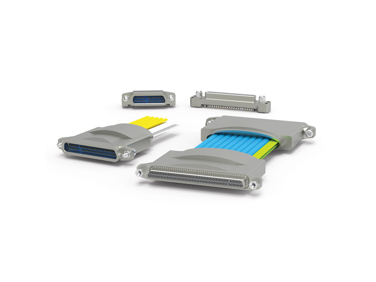 Various microSI connectors including vertical wire-to-board, right-angle wire-to-board and cable connectors.