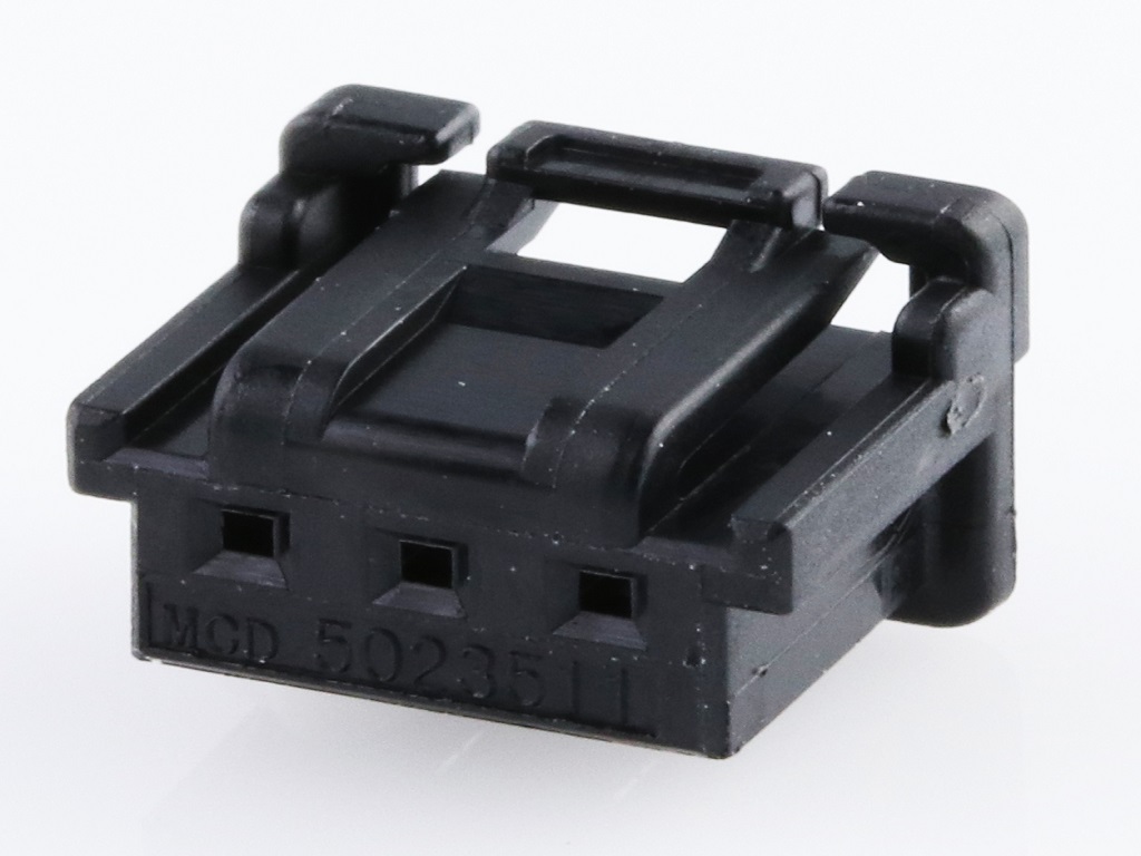 DuraClik wire-to-board black single-row receptacle housing with three circuits.  