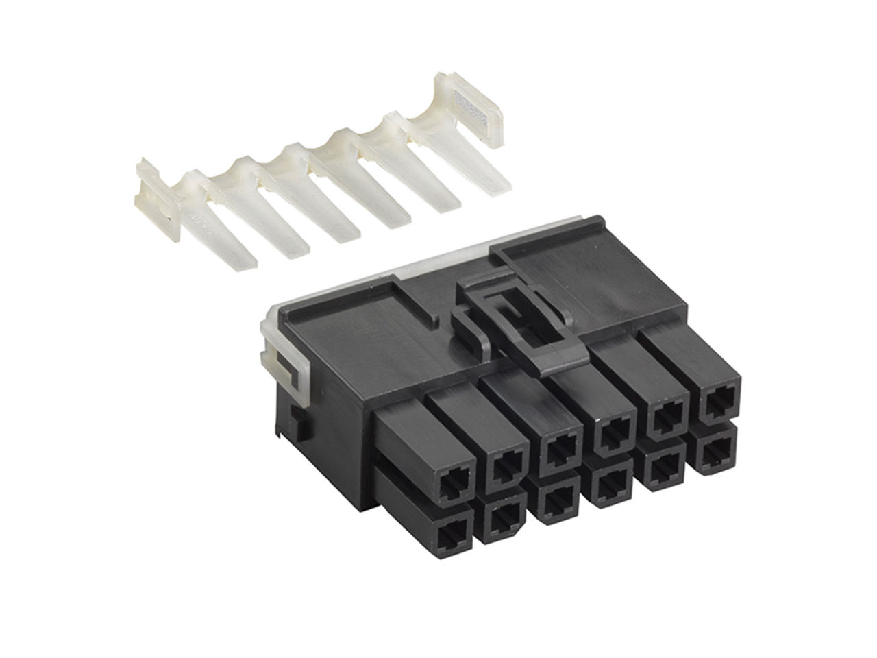 Molex Mega-Fit dual-row receptacle with TPA.