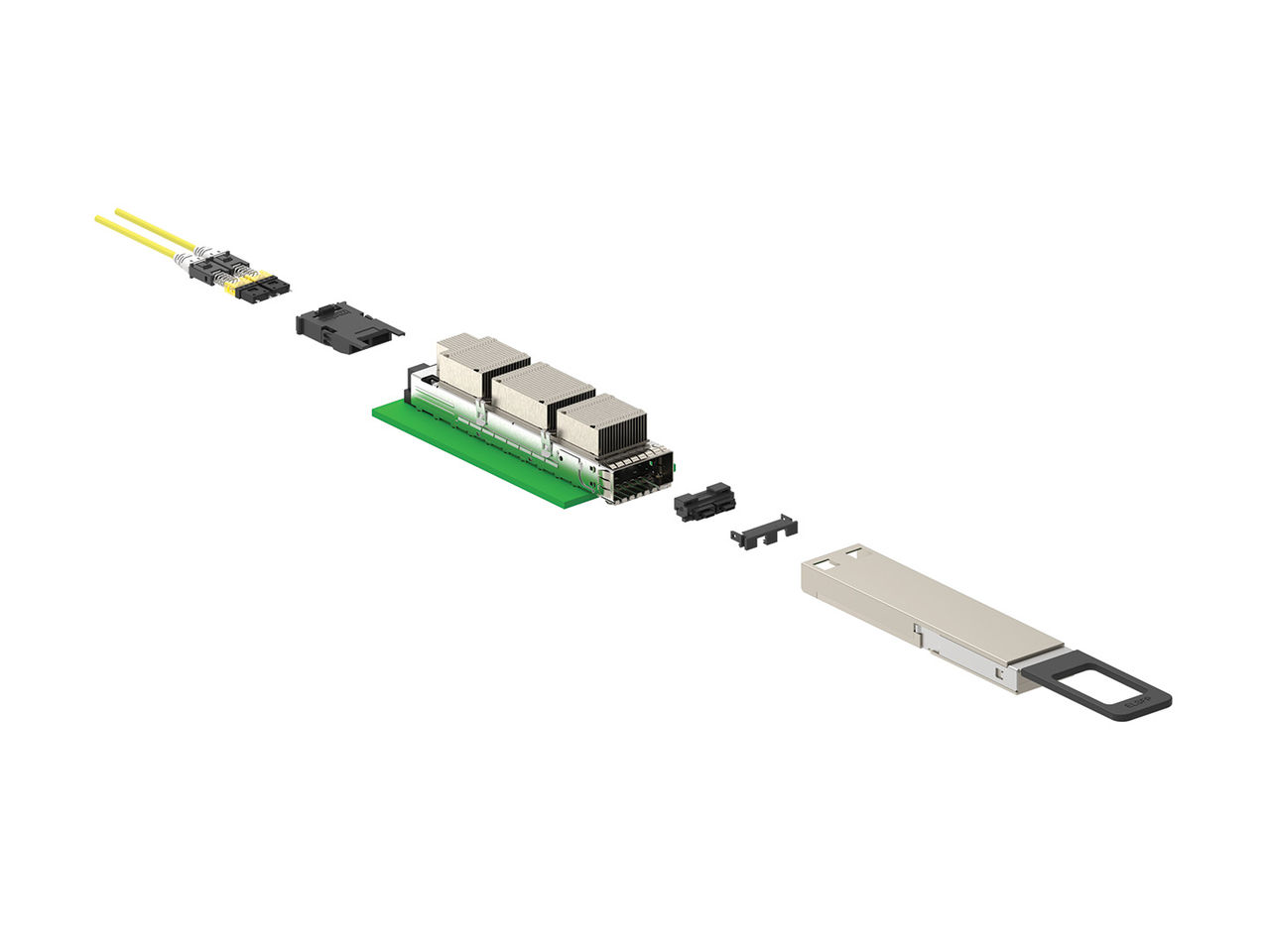 Molex ELSFP Interconnect System, exploded view. 