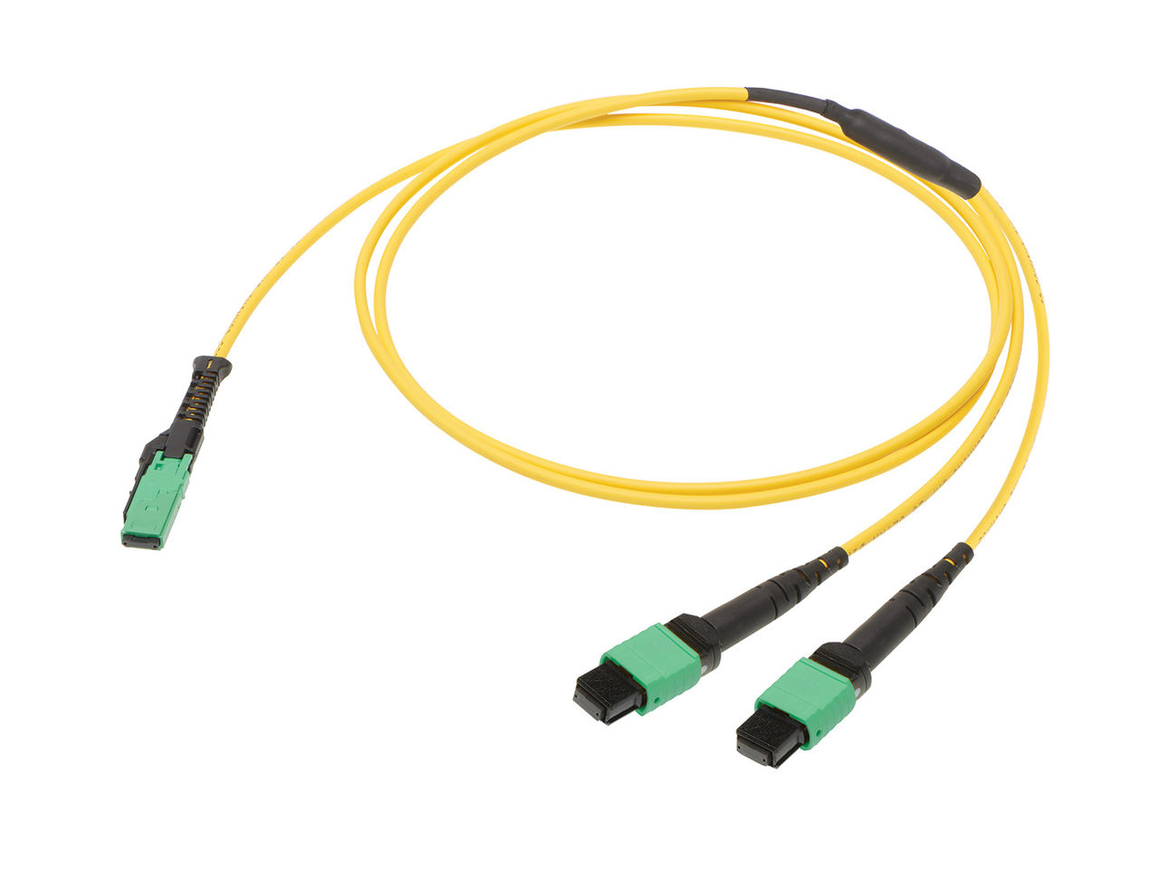 16-fiber MMC to two 8-fiber MPO connector fiber patch cable