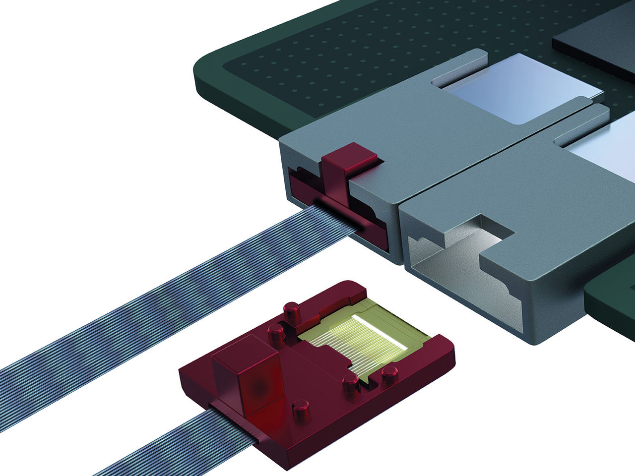 Molex TeraVERSE detachable photonic plugs and mechanical sockets.