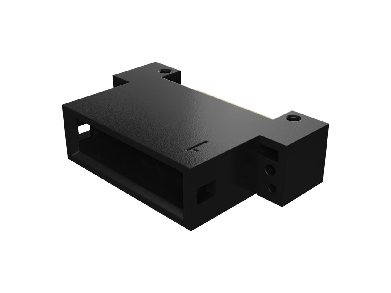 Molex four-line, ganged, right-angle MPRF PCB receptacle jack with a one-piece block containing removable, snap-in contacts. 