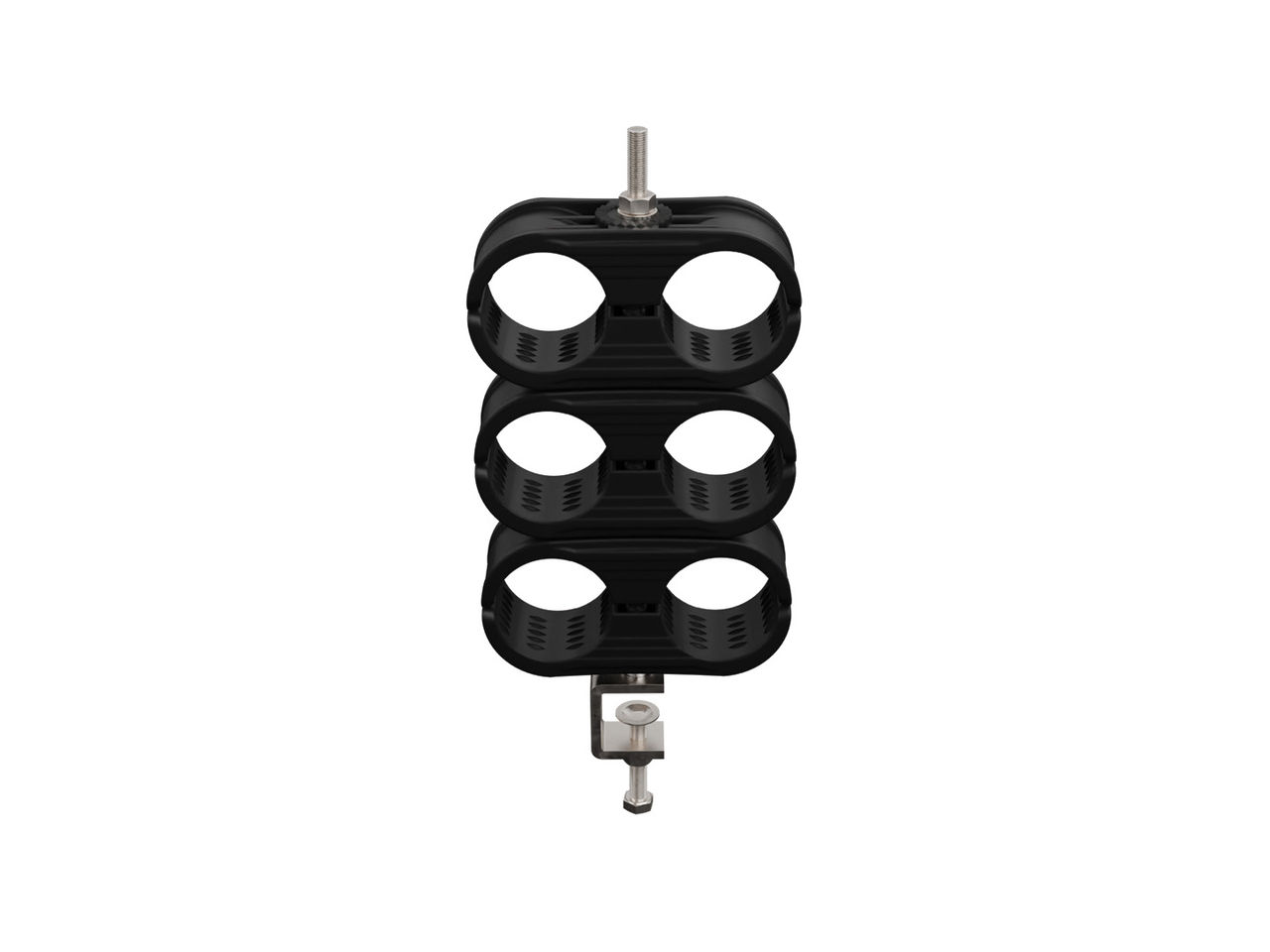 Tower Accessories dual-side, three-hole feeder cable clamp for 1-5/8" coaxial cable 