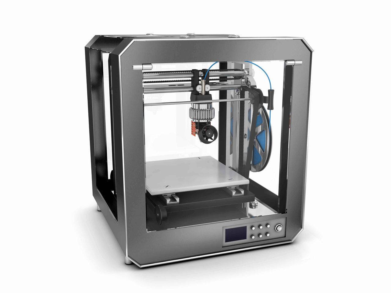 Molexのコネクターを組み込んだ3Dプリンターの分解図。
