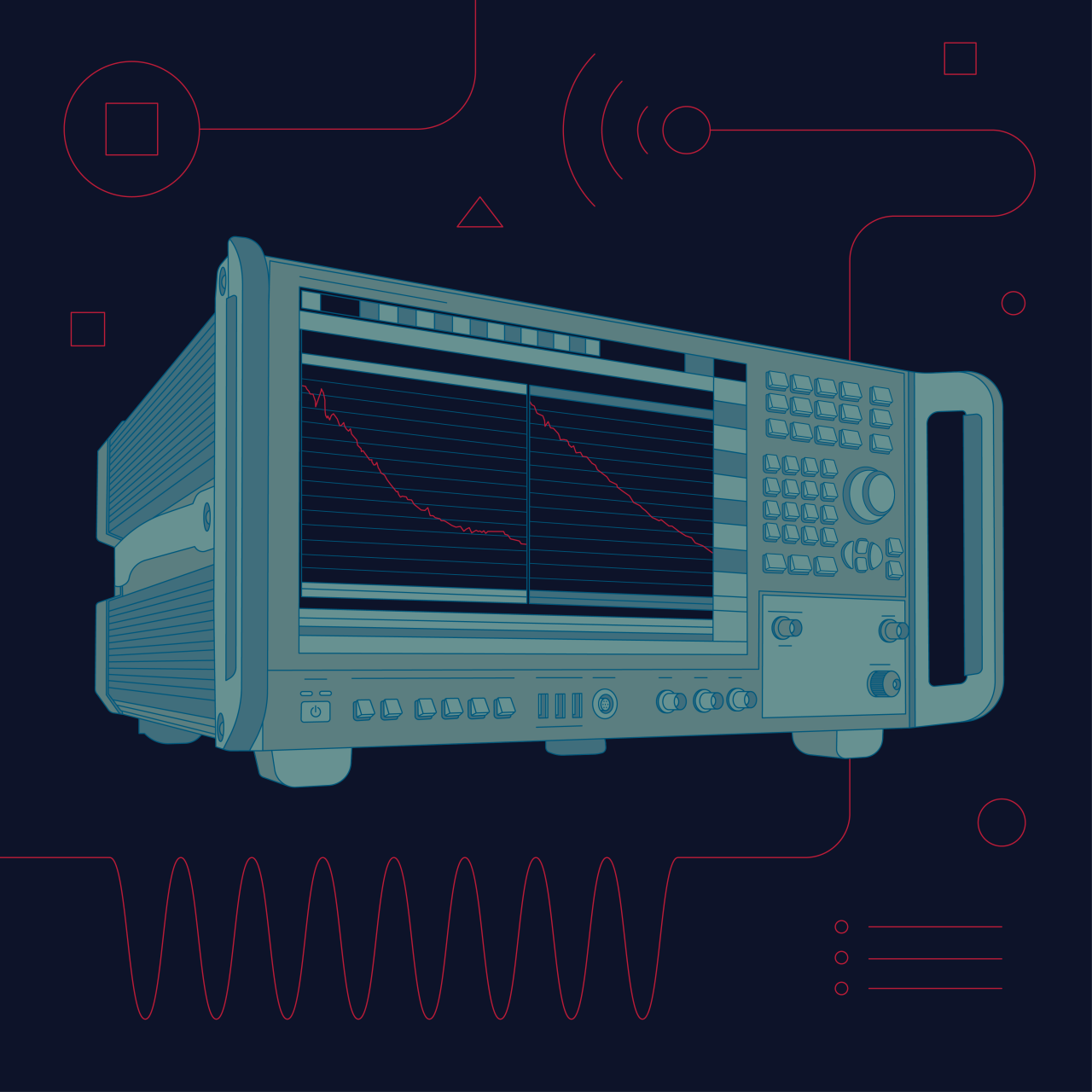 Illustration of test and measurement equipment.