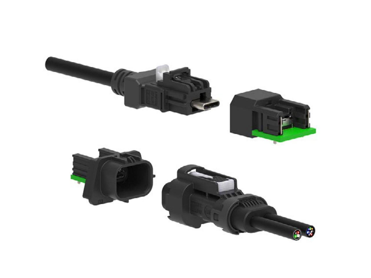 HSAutoLink Cコネクター、オートモーティブUSB Type-C、Molex Type Cインターフェース。