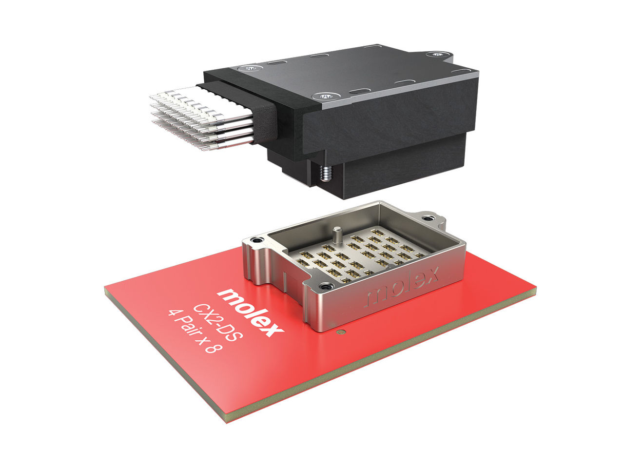 Molex CX2-DS 224Gケーブルアセンブリーおよびソケット。