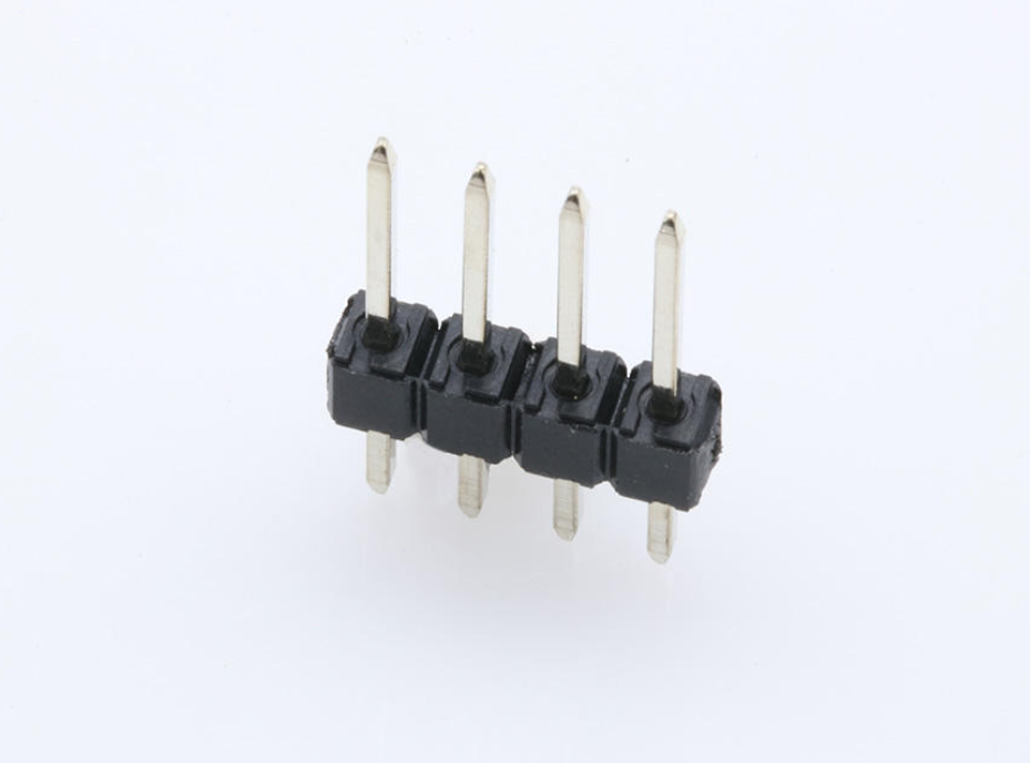 特定のピン位置をブランクにしたMolex KKブレークアウェイヘッダー。ピン配置自体に極性を組み込んでいます。