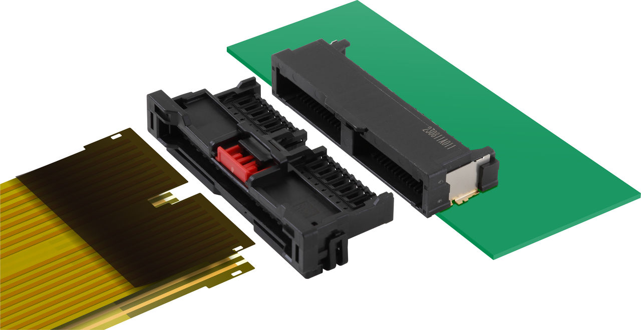 Flexi-Latch+ 连接器与 PCB 及 FPC 对配安全可靠