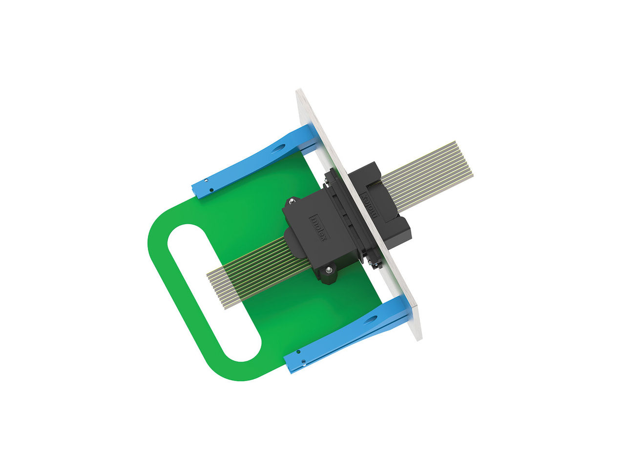 Molex VersaBeam EBO Backplane Connector with blind mate capability.