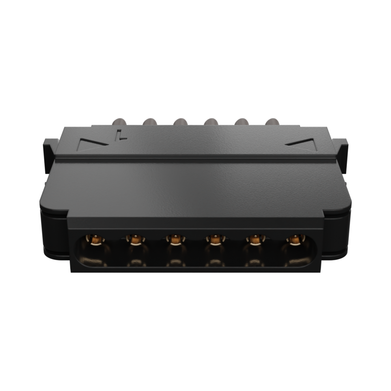 带侧面缩销功能的 Molex 八路成组 MPRF 插头。