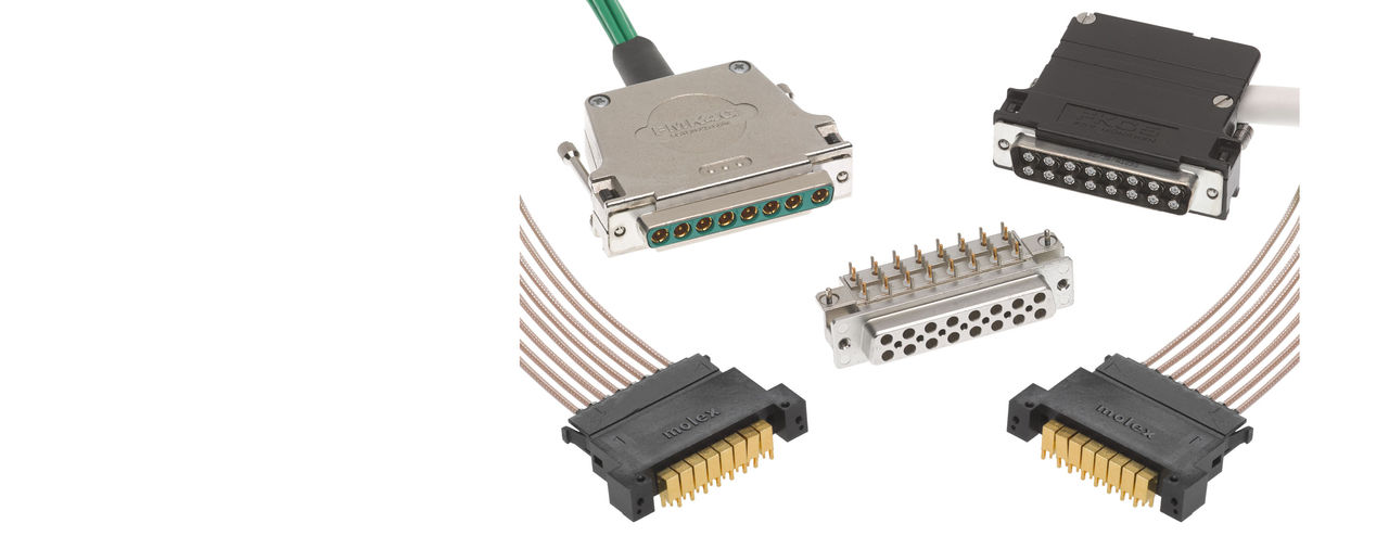 Molex 多端口射频 (MPRF) 连接器和插座头。