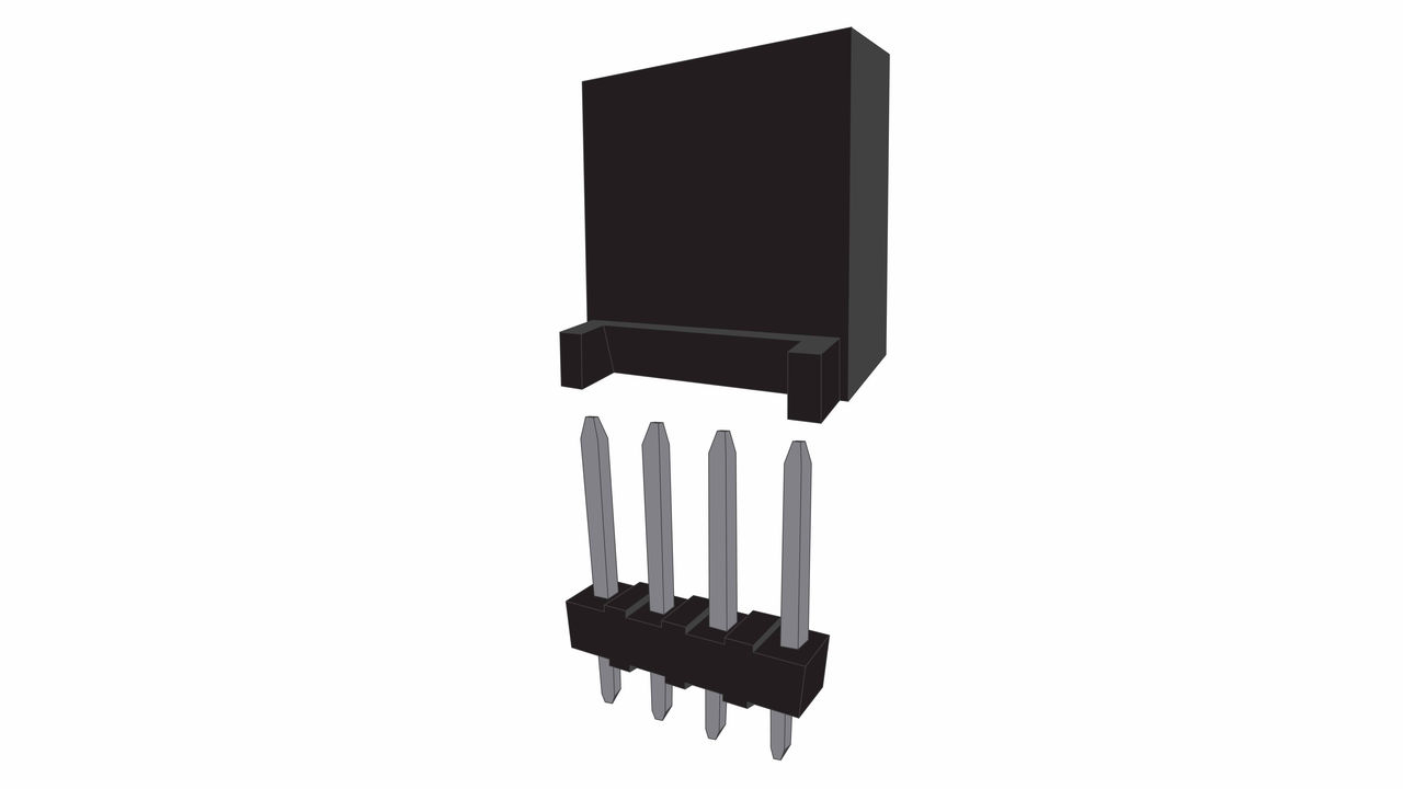 对配前的 Molex KK 插座头和外壳。摩擦保持力设计。