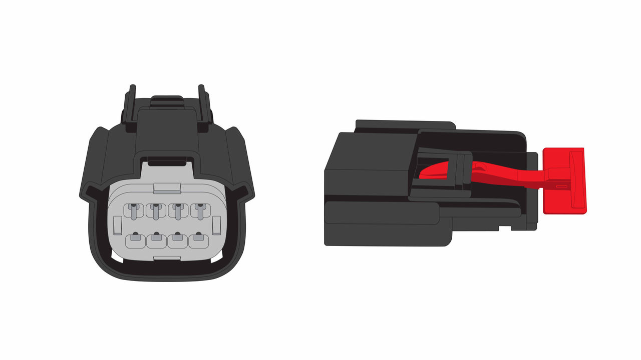 Molex MX150 连接器，其 CPA 处于预插入位置。